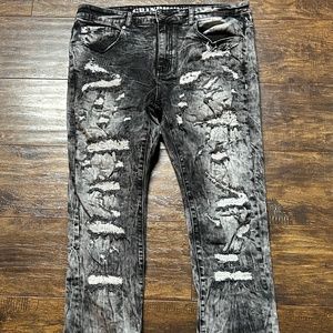 Grindhouse skinny jeans distressed acid wash